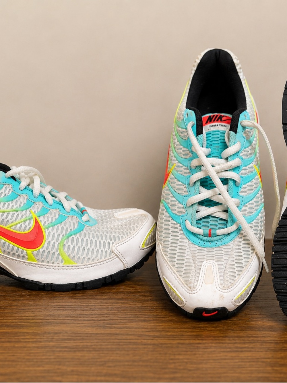 Nike Women’s White & Turquoise Running Shoes with Neon Accents